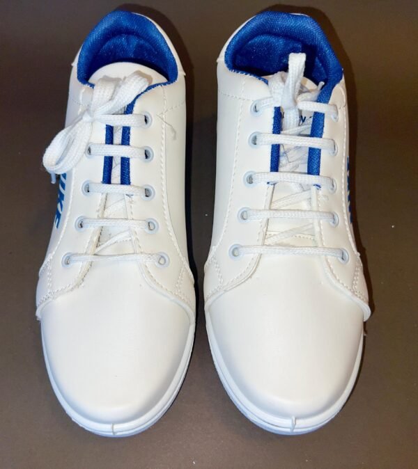 Nike White Sneakers with Blue Accents  ladies - Image 8