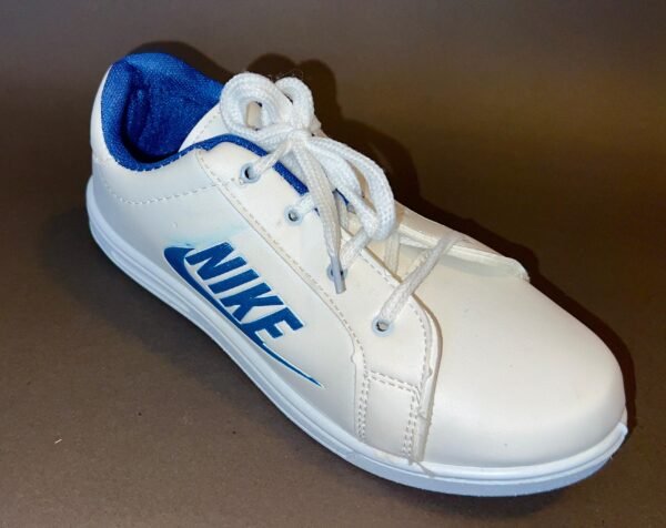 Nike White Sneakers with Blue Accents  ladies